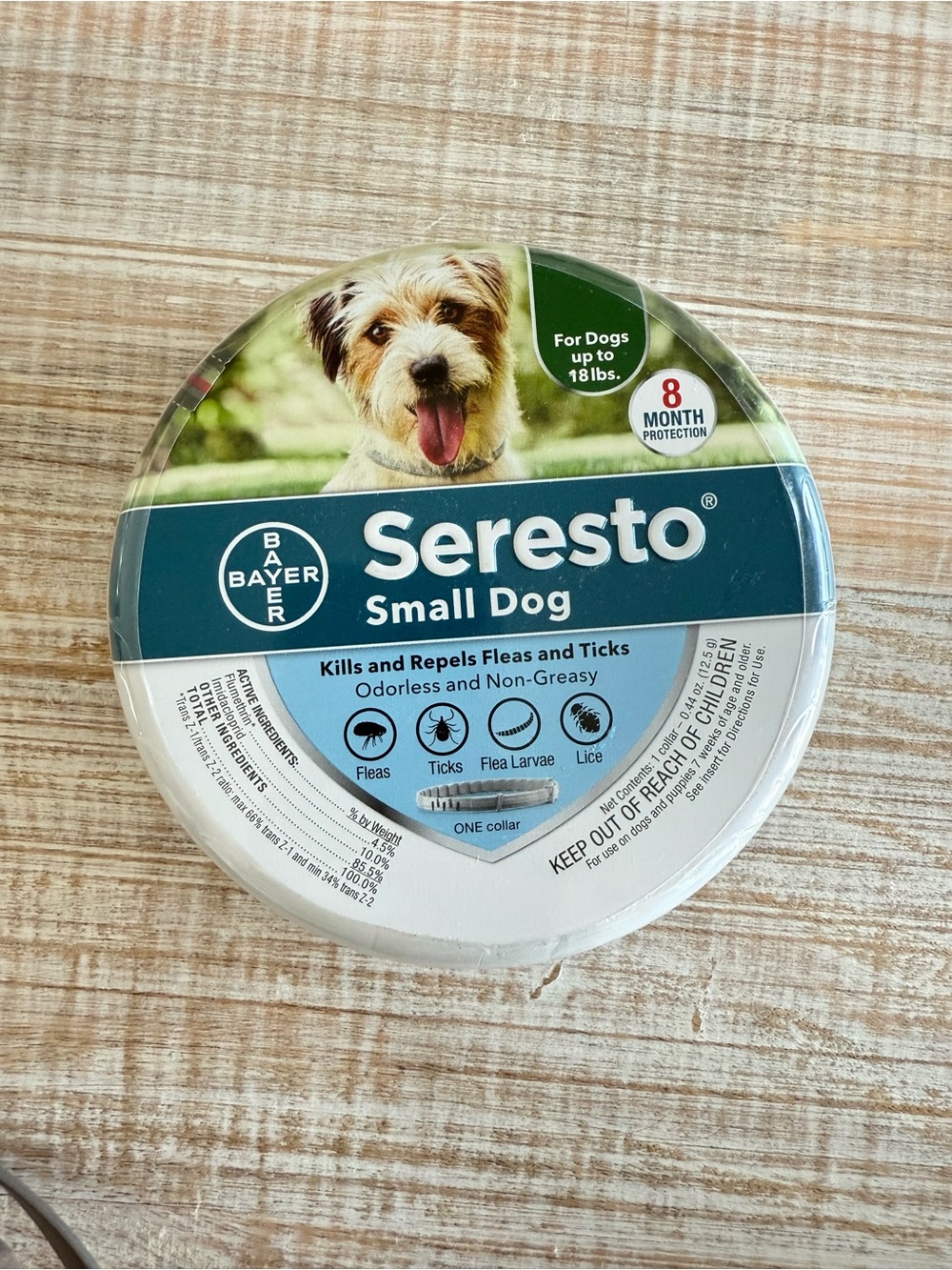Seresto Small Dog Flea & Tick Collar - Teal & White UNOPENED NWT